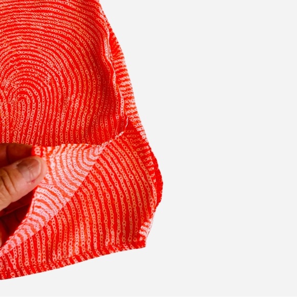 Michael Kors, orange and cream swirl sleeveless zip up top size medium - Picture 7 of 12